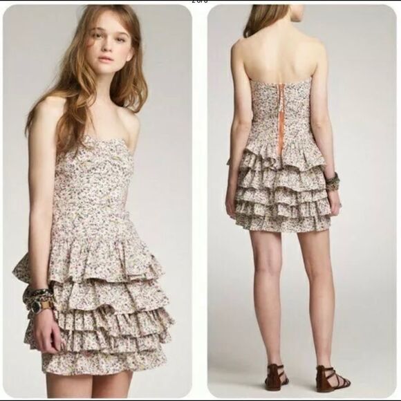 J.Crew‎ Liberty of London Daisy Day Dress Strapless - Picture 1 of 16